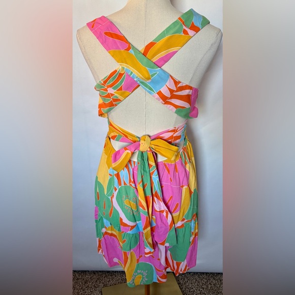 NEW w/Tags Show Me Your MuMu Colorful Collin's Smocked Mini Dress Size Large - Picture 5 of 9